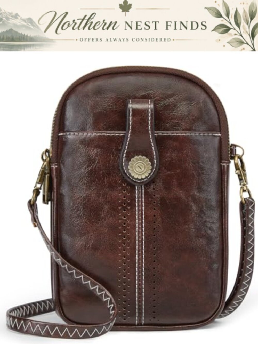 RFID Blocking Vegan Leather Small Crossbody Bag